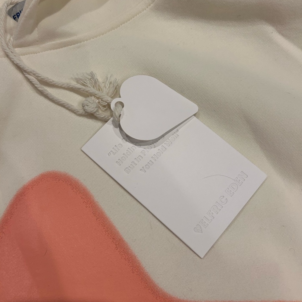 NWT Aelfric eden pink star hoodie white sweatshirt embroidered small oversized - Picture 3 of 4